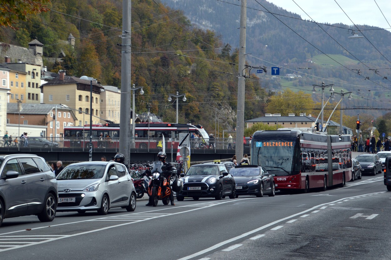 Stau in der Stadt Salzburg