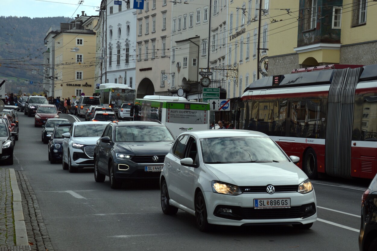 Stau in der Stadt Salzburg