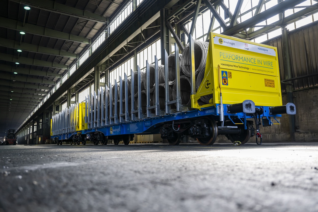 Grüner Drahttransport auf Schiene