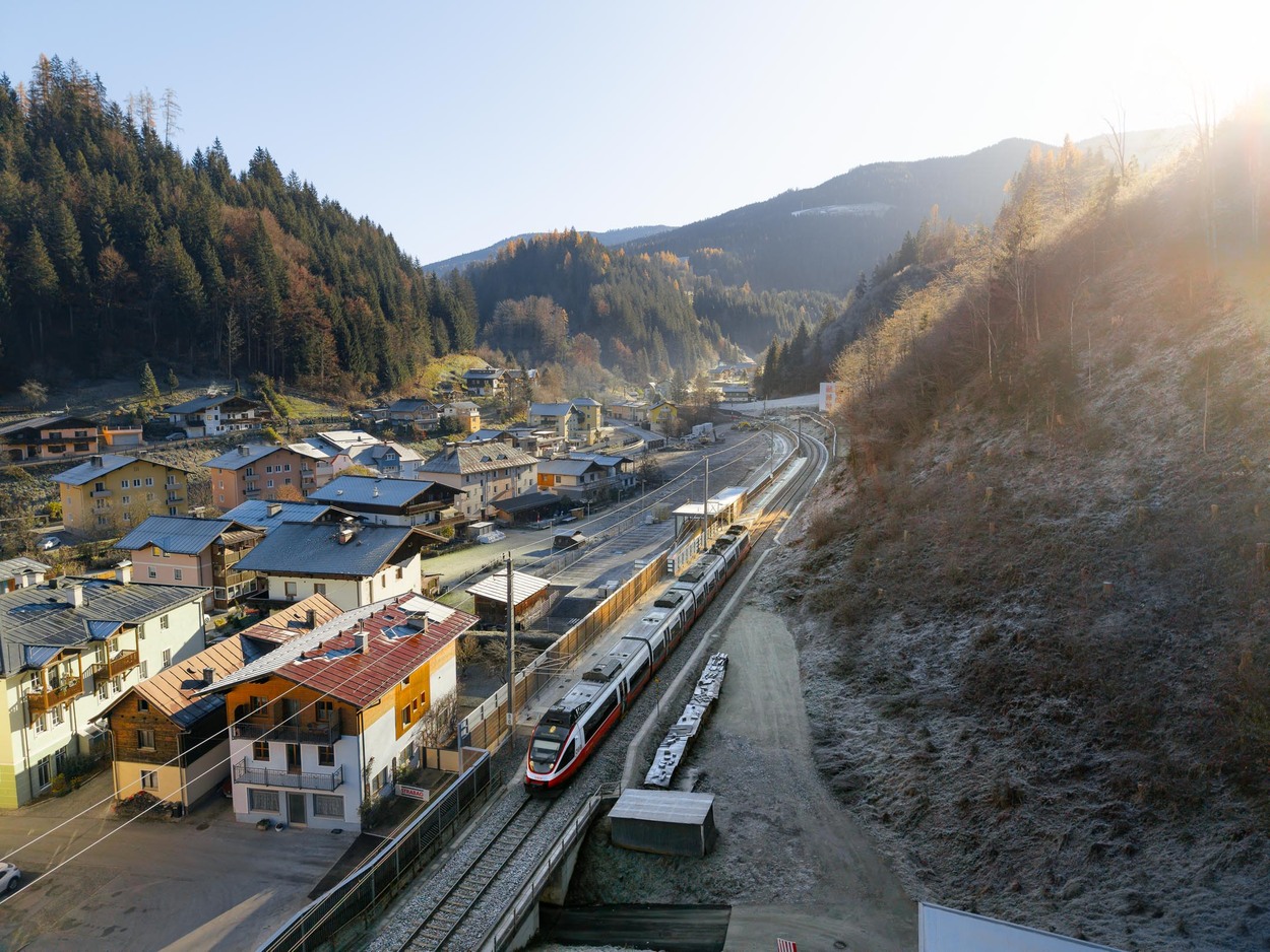 ÖBB: Modernisierung Ennstalbahn - neue Haltestelle Hüttau fertiggestellt