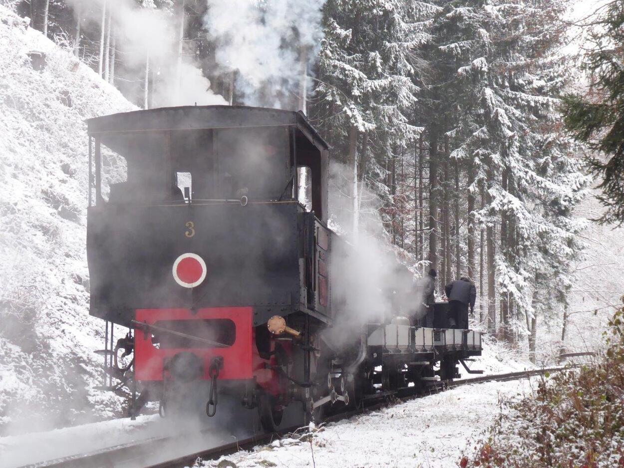 Achenseebahn Lok 3 mit Dienstgüterzug im Winter