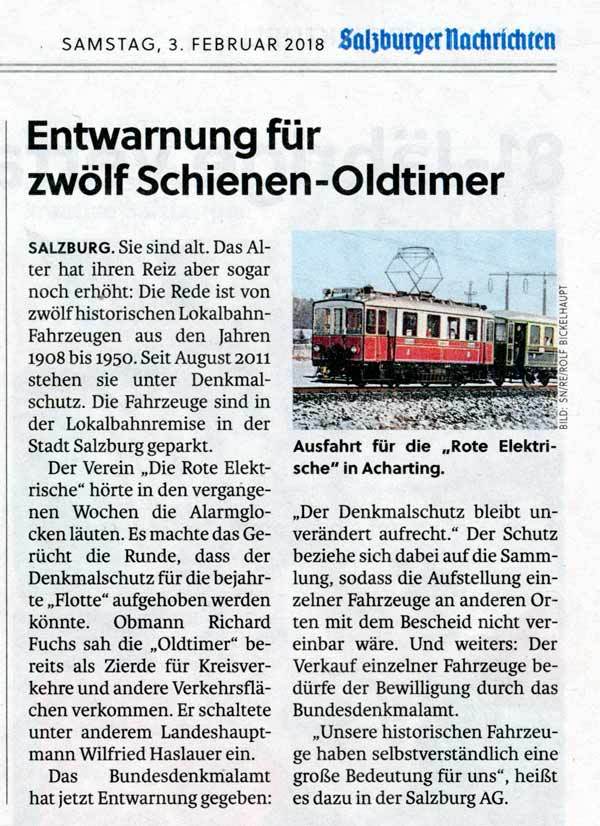 SN: Entwarnung für zwölf Schienen-Oldtimer