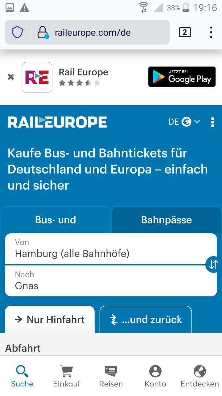 Die Gleichenberger Bahn in der internationalen Bahnauskunft